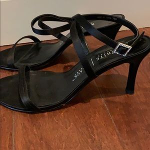 Black Heels with wrap around ankle strap